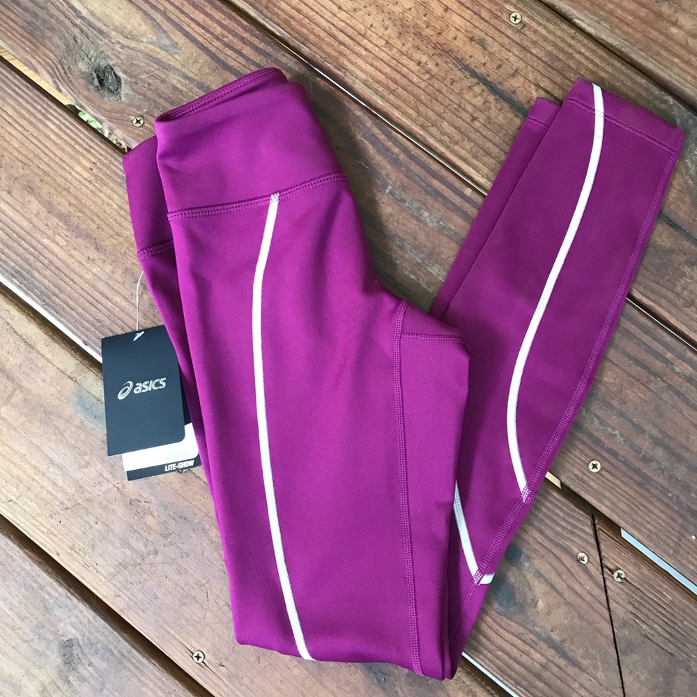 ASICS ⭐️ NWT XS Pants Reflect Stripe Zipper Ankle